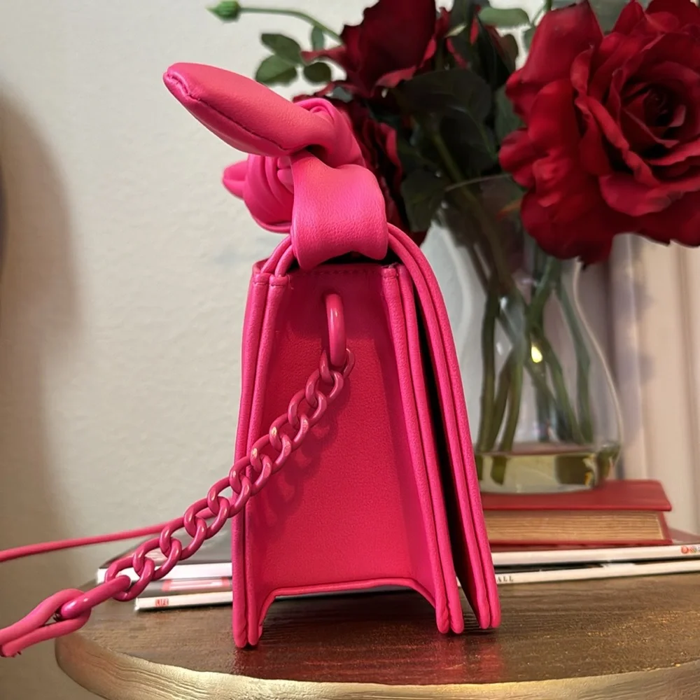 Nanette Lepore Hot Pink Bow Top Crossbody Bag, NWT - Picture 5 of 9